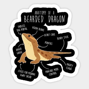 Bearded Dragon Lizard Reptile Anatomy Sticker